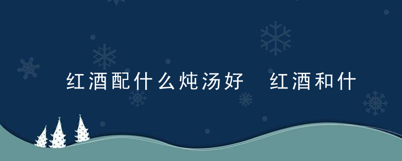 红酒配什么炖汤好 红酒和什么炖汤